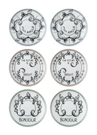 Hermia DNR0055 Platos de postre multicolor (6 piezas)